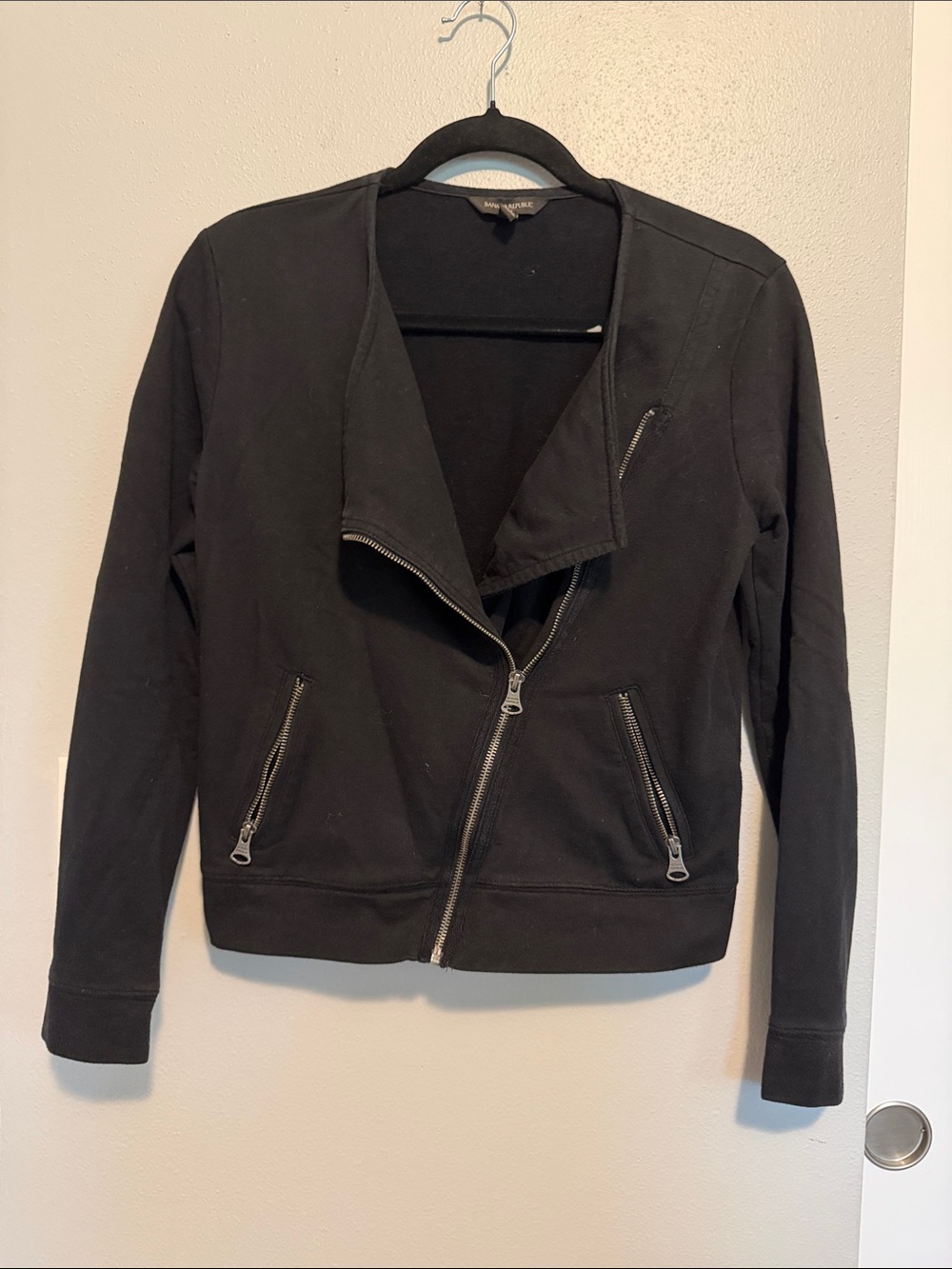 Banana Republic Black Moto-Style Zip Jacket